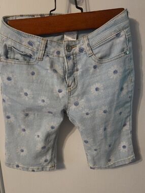 Wallflower Light Blue Denim Shorts with Gold Stitching